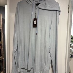 Michael Kors Men's Light Blue Hoodie Sweater